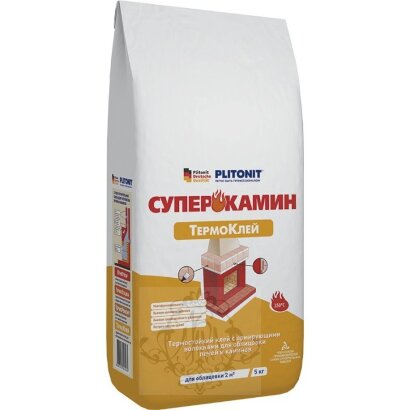 Огнеупорный состав Плитонит ТермоКлей СуперКамин 5 кг, шт