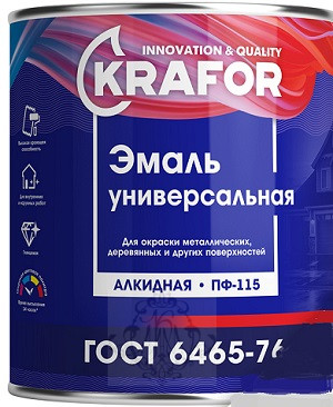 эмаль ПФ-115 синяя (0.8 кг) "KRAFOR", шт